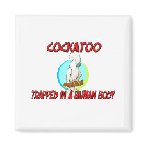 Cockatoo trapped in a human body magnets by AnimalShirts Cockatoo trapped in a human body magnets