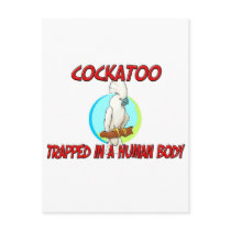 Cockatoo trapped in a human body postcards by AnimalShirts Cockatoo trapped in a human body postcards