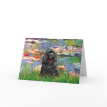 Cocker (black) - Lilies 2 Card