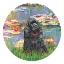 Cocker (black) - Lilies 2 stickers