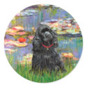 Cocker (black) - Lilies 2 stickers