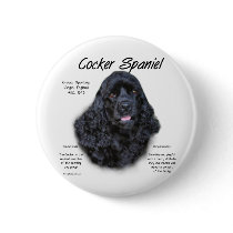 Cocker Spaniel (black) History Design Pins