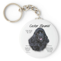 Cocker Spaniel (black) History Design Key Chains