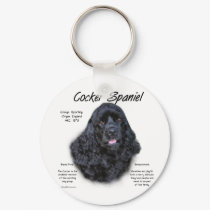 Cocker Spaniel (black) History Design keychains by GreyWolfCreation Cocker Spaniel (black) History Design keychains