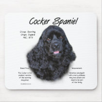 Cocker Spaniel (black) History Design Mousepads