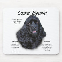 Cocker Spaniel (black) History Design Mousepads