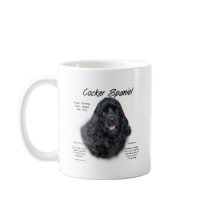 Cocker Spaniel (black) History Design Mugs