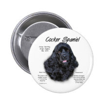 Cocker Spaniel (black) History Design Pins