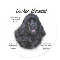 Cocker Spaniel (black) History Design Sticker