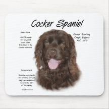 Cocker Spaniel (brn) History Design Mouse Pads