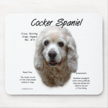 Cocker Spaniel (buff) History Design Mousepads