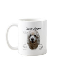 Cocker Spaniel (buff) History Design mugs by GreyWolfCreation Cocker Spaniel (buff) History Design mugs
