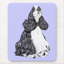 Cocker Spaniel BW Parti Mouse Pads