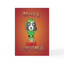 cocker spaniel - elf costume - merry christmas cards by bluemooncartoons cocker spaniel - elf costume - merry christmas cards