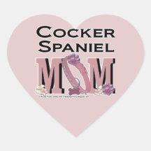Cocker Spaniel MOM Heart Sticker