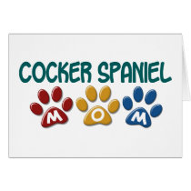COCKER SPANIEL Mom Paw Print 1 Card