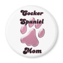 Cocker Spaniel Mom Pink Pawprint  - Magnet