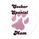 Cocker Spaniel Mom Pink Pawprint  - Sticker