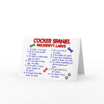 COCKER SPANIEL Property Laws 2 Greeting Card