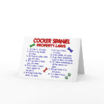COCKER SPANIEL Property Laws 2 cards