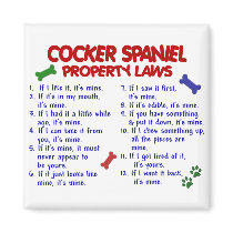 COCKER SPANIEL Property Laws 2 Refrigerator Magnet