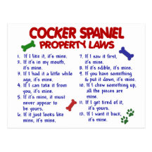COCKER SPANIEL Property Laws 2 Postcards