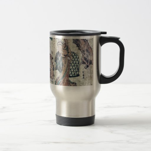 Cockfight under a pine tree by Teisai, Hokuba Ukiy Coffee Mugs
