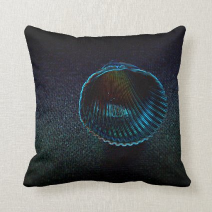 cockle shell dark neon beach themed design pillows