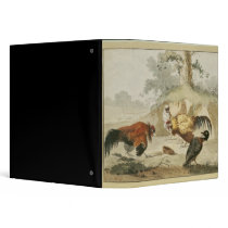 Cocks Fighting Vinyl Binder