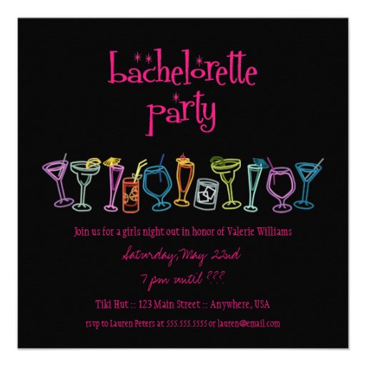 Cocktail Bachelorette Party Invitations