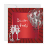 Cocktail Balloons Red Surprise Birthday Party invitations