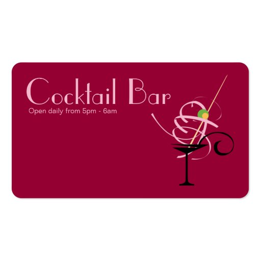 Cocktail Bar Nightclub Business Card (front side)
