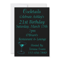 Cocktail Birthday Celebration Personalized Invite