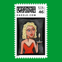 Cocktail Blonde - party invitation stamps