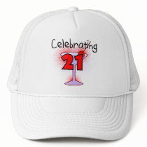 Cocktail Celebrating 21 Tshirts and Gifts Trucker Hats