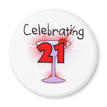 Cocktail Celebrating 21 Tshirts and Gifts magnets