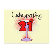 Cocktail Celebrating 21 Tshirts and Gifts postcards