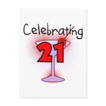 Cocktail Celebrating 21 Tshirts and Gifts postcards