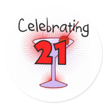 Cocktail Celebrating 21 Tshirts and Gifts stickers by birthdayTshirts Cocktail Celebrating 21 Tshirts and Gifts stickers