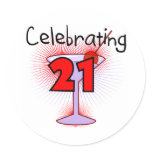 Cocktail Celebrating 21 Tshirts and Gifts stickers