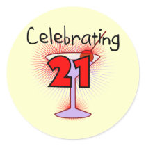 Cocktail Celebrating 21 Tshirts and Gifts Sticker