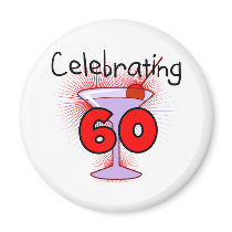 Cocktail Celebrating 60 Tshirts and Gifts Magnet