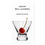 Cocktail Glass Cherry Professional Bartender business cards