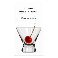 Cocktail Glass Cherry Professional Bartender Business Card Templates