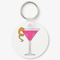 Cocktail Glass & Orange Twist Keychain by markmurphycreative Cocktail Glass & Orange Twist Keychain