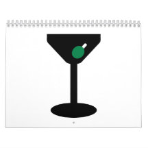 Cocktail glass wall calendars