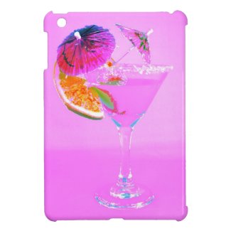 cocktail glass with cocktail paper umbrellas iPad mini cover