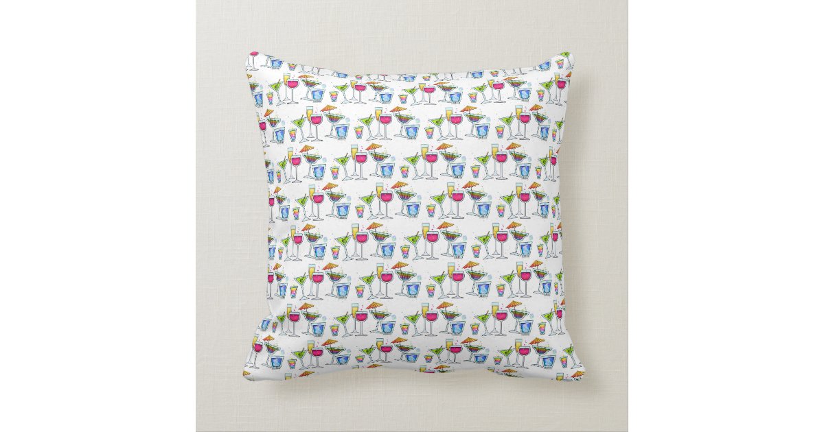COCKTAIL GLASSES THROW or LUMBAR PILLOW Zazzle