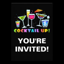COCKTAIL GLASSES UP PARTY INVITATION invitations