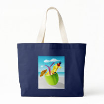 Cocktail in a Coconut Tote Bags